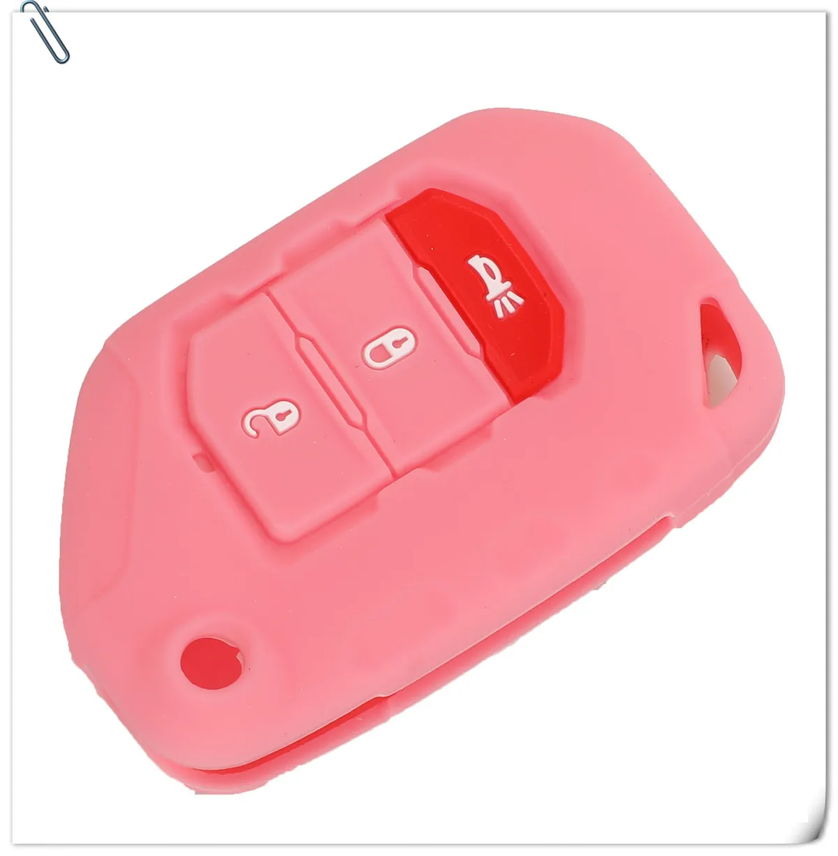 Keyforkess 30pcs custodia protettiva per portachiavi in Silicone per Jeep Wrangler JL 2018 2019 3 pulsanti Flip Remote Skin Rubber Protect Holder - H13294e68b8f540b4bcd3ac59583de7dbD