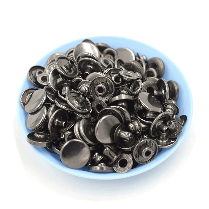 50 Sets Buttons 12.5/15 MM Rivets Buckle Combination Sewing Repair Metal Snap-Fastener Bronze Silver Gold Black 3