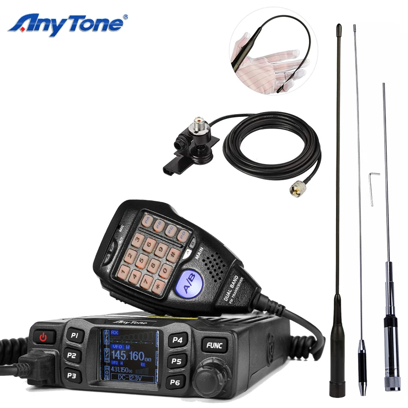 AnyTone AT-778UV Мини Мобильный Радио УКВ 136-174 UHF 400-490 МГц иди и болтай Walkie Talkie “иди 25 Вт Dual
