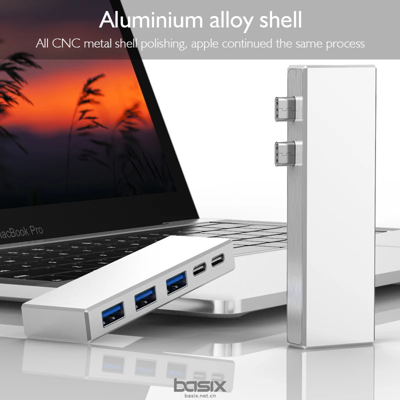 Basix USB C концентратор для Мульти USB 3,0 концентратор зарядка PD и передача данных для 1" 15" MacBook Pro Thunderbolt 3 двойной концентратор типа C