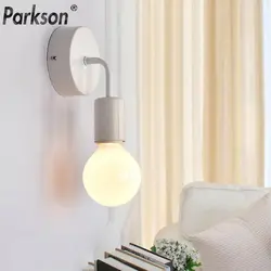 Современные скандинавские E27 Настенные светильники в помещении сторона кровати с настенным освещением лампа Светодиодная лампа железная