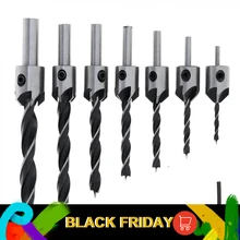 7 шт./лот, 5 флейт, Зенковка, набор сверл, сверло, фаска, сверло по дереву, быстрая замена, стальной зенковочный сверло, набор, винт, деревообработка