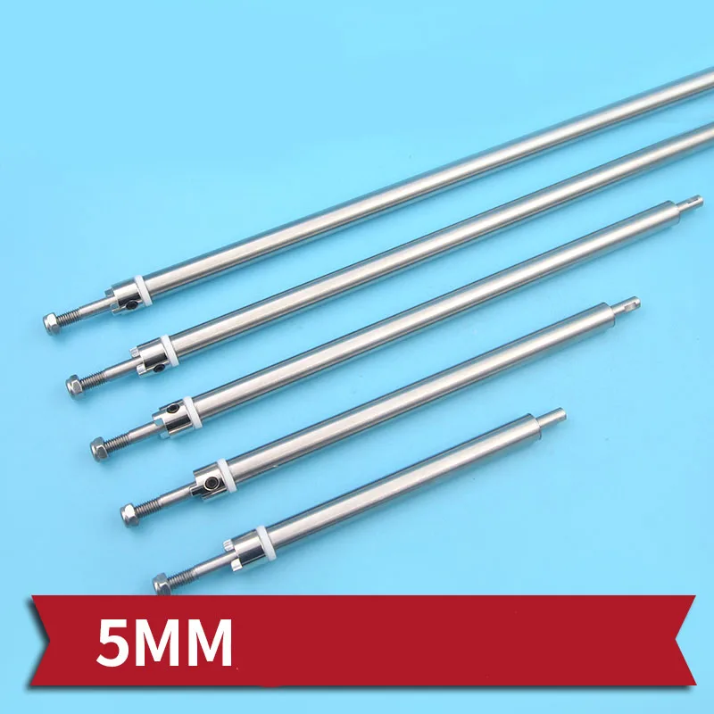 1PC 5mm Drive Shaft Assembly Stainless Steel 15cm 20cm 25cm 30cm Transmission Axle W Propeller Adapter for RC Speed Boats Parts