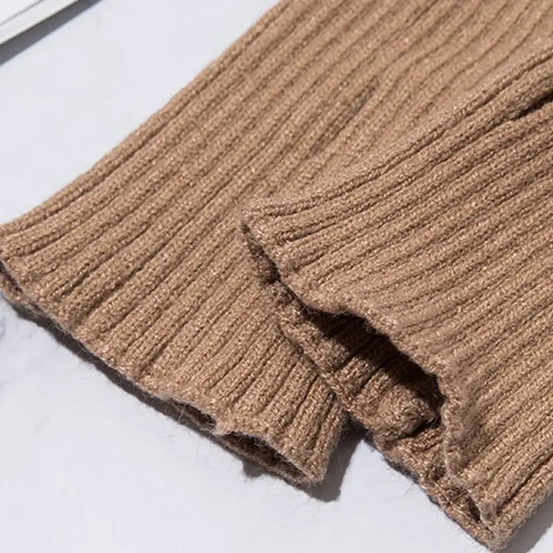Women Winter Ribbed Knit Long Fingerless Gloves Over Elbow Arm Warmer Lady Female Casual Outdoor Sleeve Protector Case