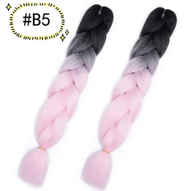 Jumbo Braiding Hair Extensions Kanekalon Braiding Hair 24 Inch Ombre Multiple Tone Colored Synthetic Hair for Women B5