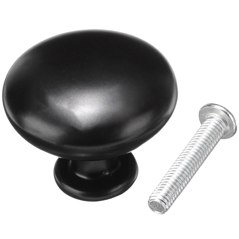 10pcs Matted Black Zinc Alloy Cabinet Drawer Knobs Round Pull Knob Furniture Hardware Cabinet Pulls