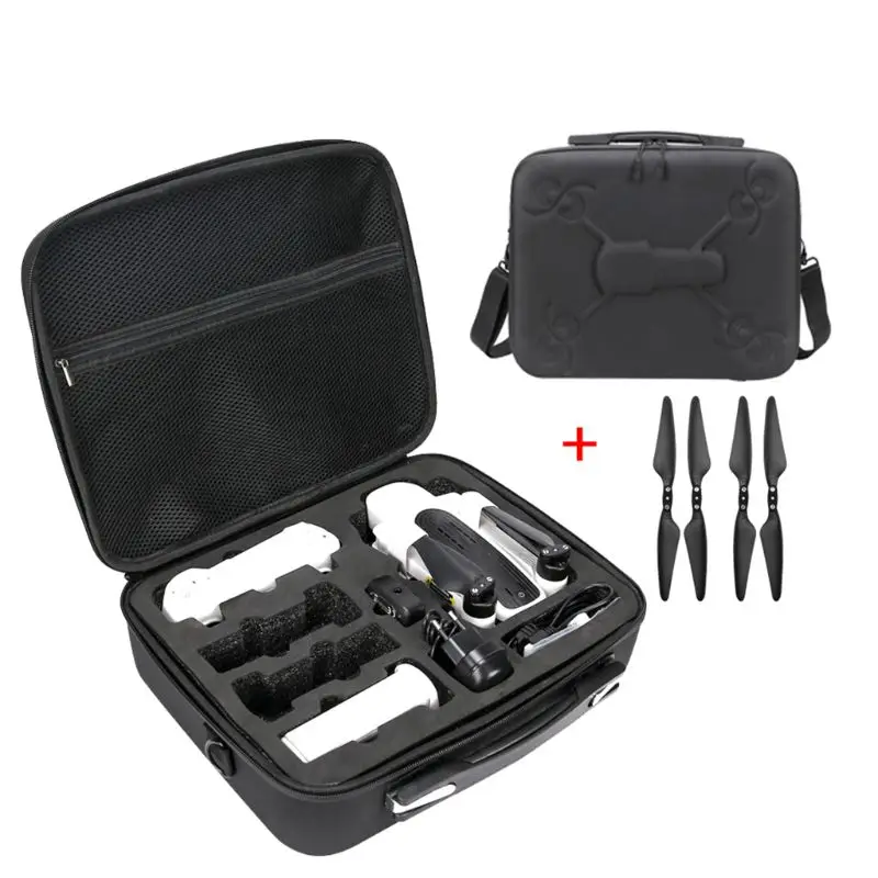 Portable Waterproof PU Carrying Case Storage Shoulder Bag with Propellers for Hubsan H117S Zino RC Drone Quadcopter Accessories - Цвет: B