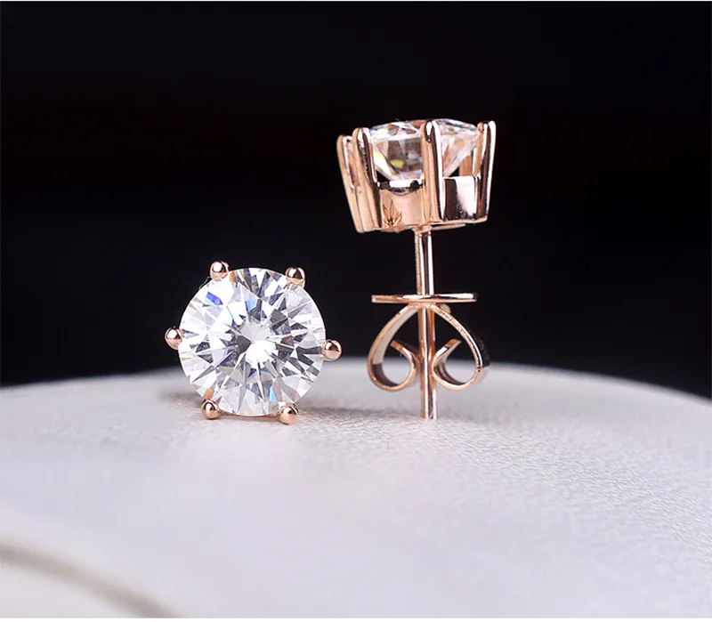 100% 18K золотые серьги 1ct и D цветные Серьги с муассанитом