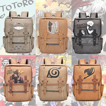 

Attack on Titan Tokyo Ghoul Naruto One Piece Totoro Fairy Tail Cosplay School Backpack Travel Shoulder Bag Gift