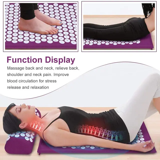 Non-Slip Acupressure Cushion Massage Mat Body Pain Spike Fitness Pilates Exercise Pillow Yoga Mat Gift Bag Applicator kuznetsov 4