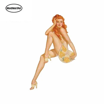 

HotMeiNi 13cm x 8cm Pin Up Girl Airplane Sticker Car Window Decal Motorcycle Car Stickers Waterproof