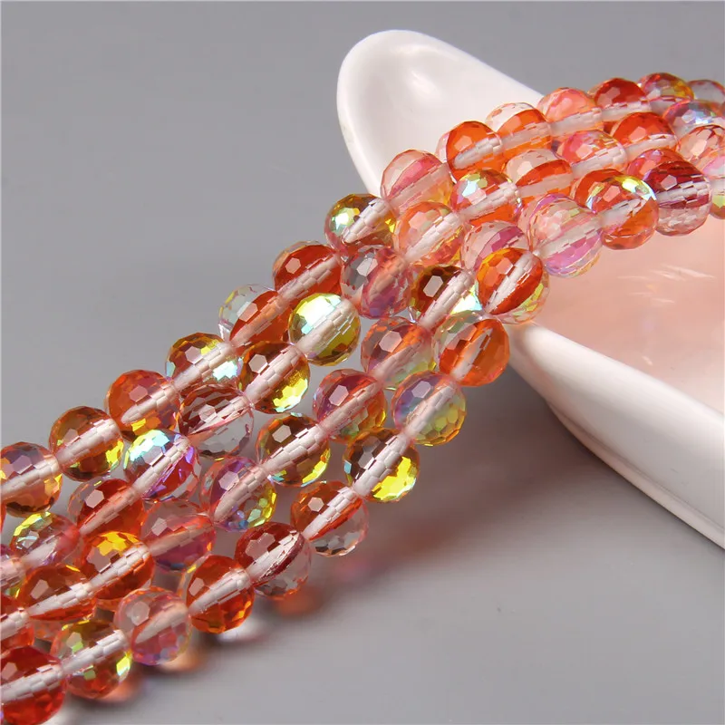 Orange Crystal Beads Orange Glass Pearl Crystal Beads Orange Pearl Beads 4mm 6mm 8mm 10mm Round