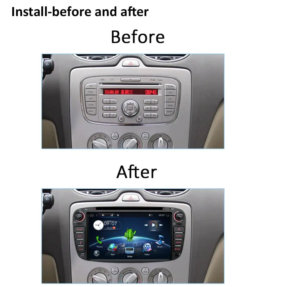 Bosion автомобильный мультимедийный плеер Androi10.0 GPS 2Din dvd для Ford/Focus/S MAX/Mondeo/C MAX/Galaxy