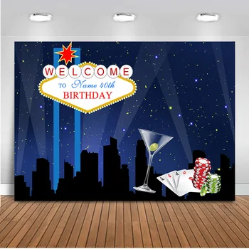 

Welcome to 40th Birthday Party Photo Background Celebration Banner Props Backdrop Night and Cards Vinyl Cloth