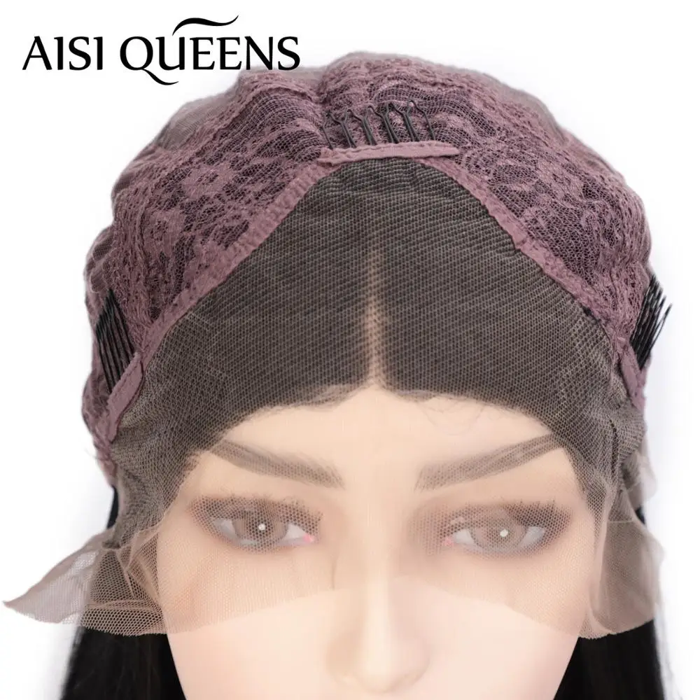 AISI Queens синтетический парик на кружеве прямой короткий черный боб парики средняя часть натуральный парик для белых/черных женщин