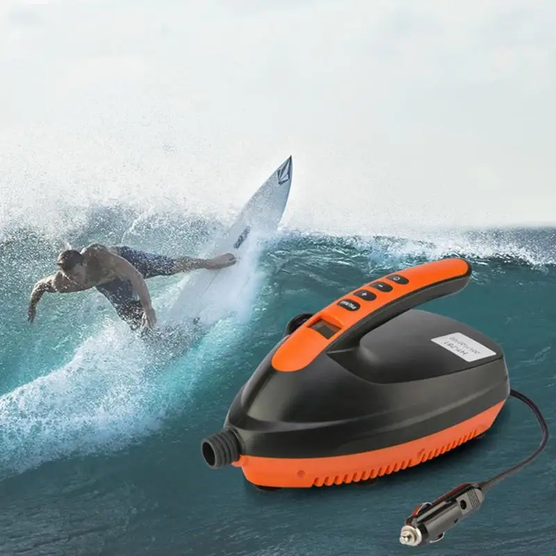 

DC 12V Max 16 PSI Portable Electric Inflatable Pump for Paddle ABS + PA Electric Air Pump Inflate Black Orange for Board