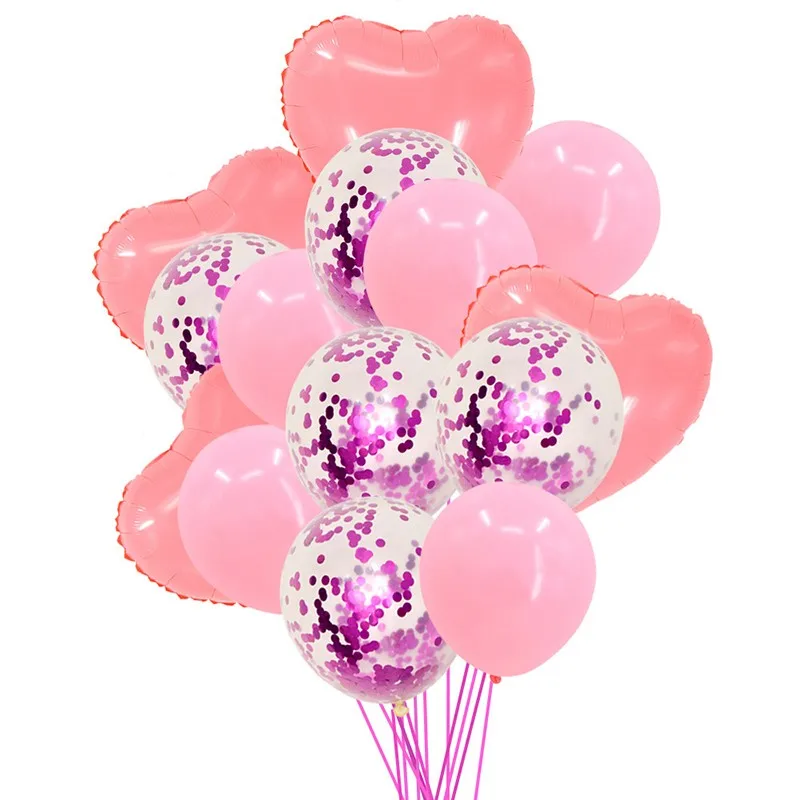 

14PCSMacaron Candy Confetti Heart Balloons Marriage Birthday Party Christmas Blessing Party Decoration Candy Color Ins Balloon