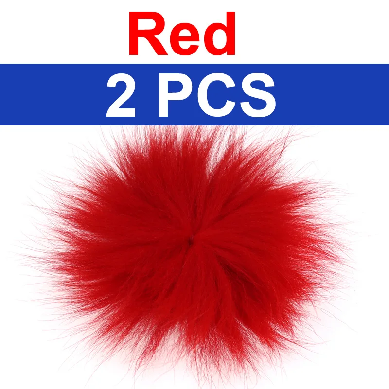 2pcs red Bimoo 2 шт., песец, Полярный хвост, меховые волосы для завязывания мушек, стример, приманка, лосось, стальная головка, мухи, тонкое волокно, материал для завязывания мушек - Цвет: 2pcs red