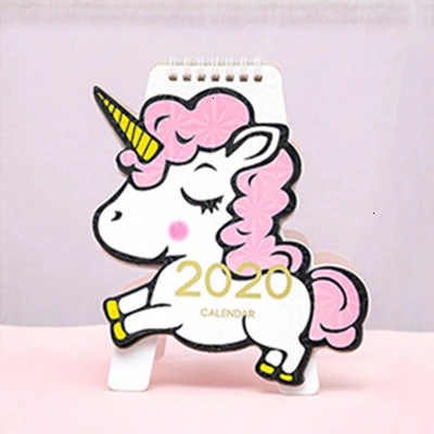 Kawaii, мультяшный настольный календарь, креативный, милый, мини,, настольный календарь, подарок, офисный, для программы, для школы, планировщик, стационарные принадлежности, 00023 - Цвет: Unicorn-Pink