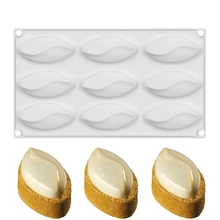 

9 Cavities Sunflower Seed Shape Cake Mold DIY Handmade Silicone Mold For Making Cake Baking Lotion Bar Molds