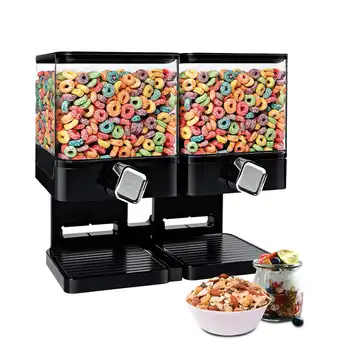 

35OZ Multifunctional Double Dry Food Cereal Dispenser Container Larder Home Kitchen Machine Grains Of Various Kitchen Supplies