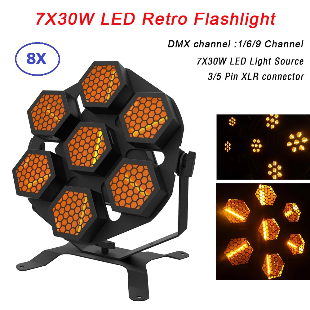 Профессиональный светодиодный ретро фонарь 7X30W диско свет DMX 512 управление