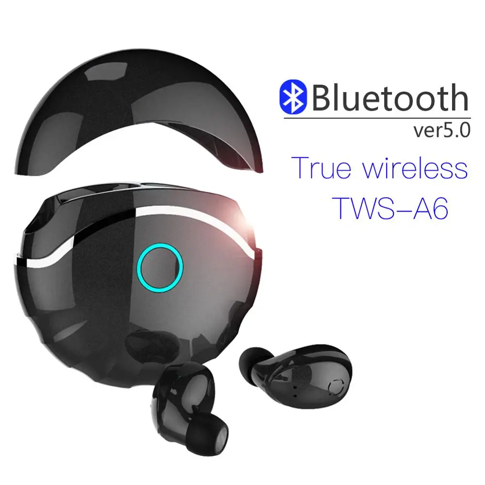 A6 TWS Bluetooth 5 0 наушники стерео беспроводные Earbus HIFI Звук спортивные Handsfree игровая