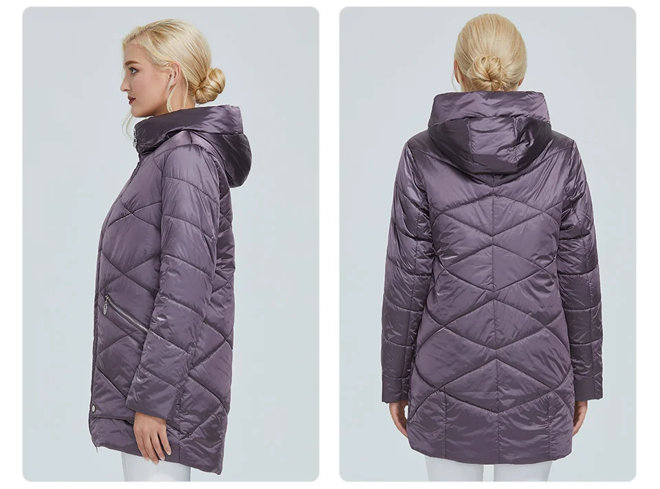 Astrid зимняя женская куртка контрастного цвета из водонепроницаемой ткани с капюшоном, толстая хлопковая одежда, теплая Женская парка AM-2090