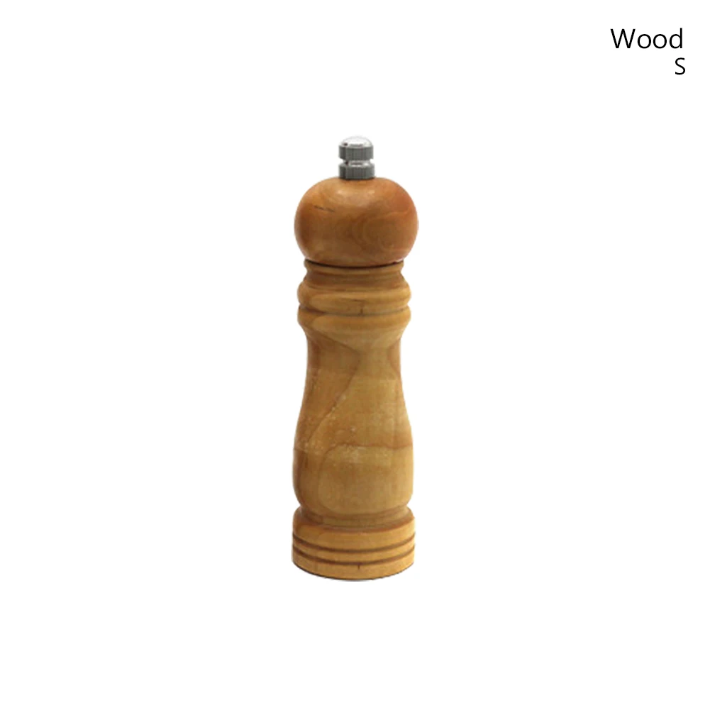Natural 5inch Классическая деревянная мельница для перца, мельница для специй, набор ручных мельниц для приправ, мельница для измельчения из нержавеющей стали, набор инструментов для барбекю " 6" 8" - Цвет: Natural 5inch