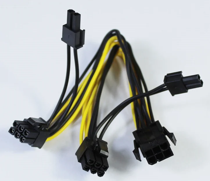 6 pin to Dual 8pin 2 x PCIe 8 (6+2) pin Motherboard Graphics Video Card PCI-e CPU VGA Splitter Hub Power Cable Mining Machine