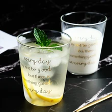 Горячие креативные стеклянные чашки сока с буквенным принтом чай молочная чашка для завтрака вода стекло es для питья прозрачный экологичный круглый