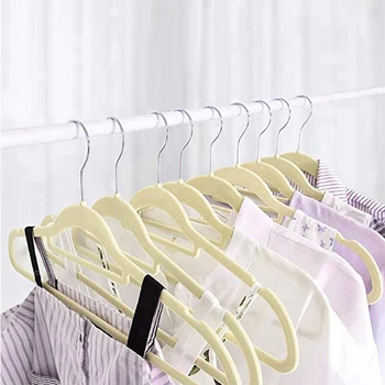 

10Pcs Flocking Hanger Non-Slip Plastic Flocked Hanger & 1Pcs Brass Triple-Cornered Valve End Faucet for Washing Machine