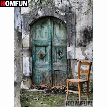 

HOMFUN Full diamond Painting"Door chair scenery"Resin Drill Embroidery 5D Diy Diamond Painting Handmade Cross Stitch gift A27817