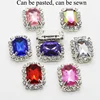 Factory Outlet 20*16mm Acrylic Rectangle Rhinestone Button Flatback Can Mix Colors For 10PCS/lot ► Photo 3/4