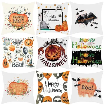 

9 Styles Halloween Pumpkin Printed Cushion Cover Fall Square Pillow Case Sofa Car Waist Throw Cushion Cover Thanksgiving Decor#