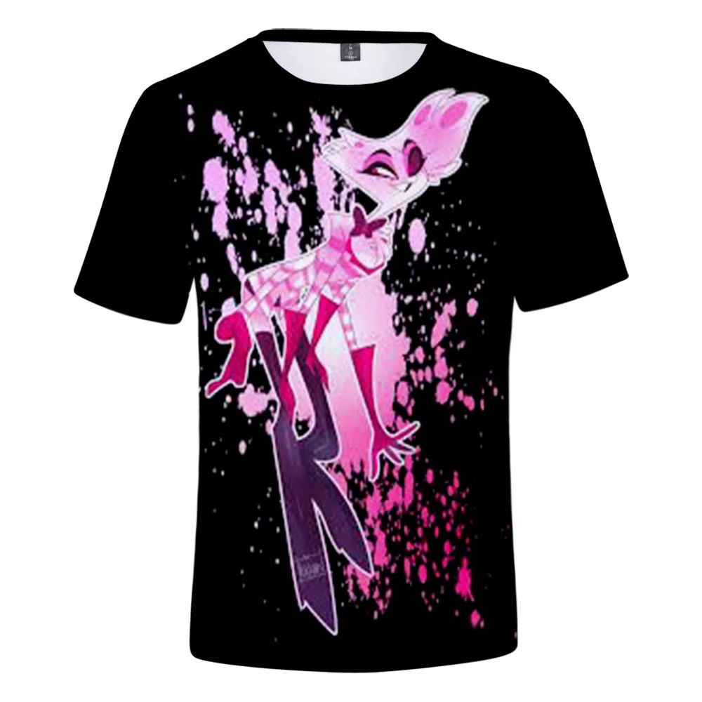 Отель Hazbin 3D футболки с принтом Модные женские/мужские летние футболки с коротким рукавом Горячая Распродажа Повседневная Уличная одежда