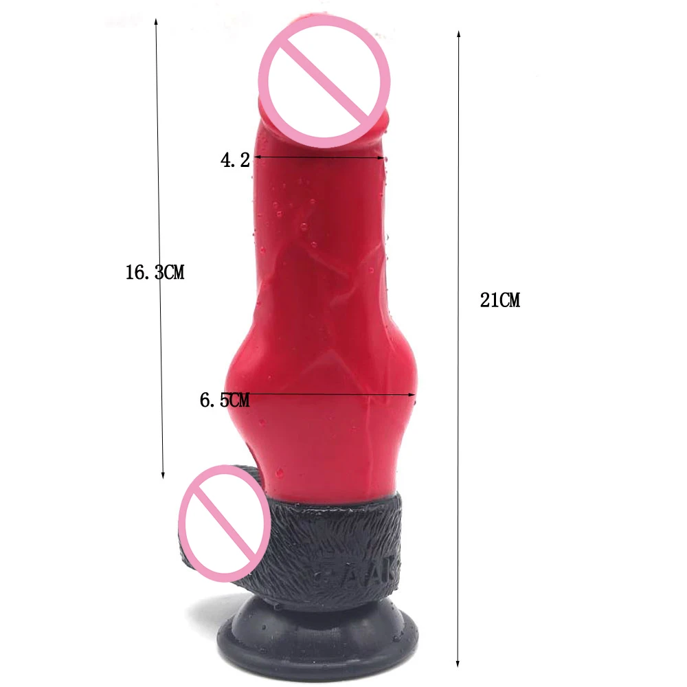 Günstig FAAK Hund Realistische Dildo Ausbuchtung 2,55 zoll Super Penis Stimulieren Analplug Weibliche Sexy Spielzeug Mit Saugnapf Kunst Farbe splice
