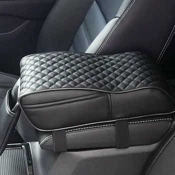 

Car Armrest Box Mats Memory Foam Vehicle Arm Rest Box Pads Leather Center Console Covers Styling Interior Accessories