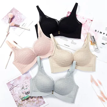 

Dark Perfume Spring And Summer New Sexy Lace Gathered Small Chest Ladies Underwear Without Steel Ring Beautiful Comfortable