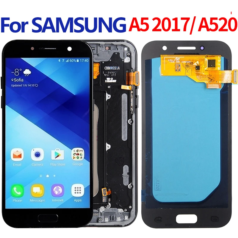 Для Samsung Galaxy A5 2017 lcd дисплей A520 SM-A520F ЖК-дисплей + сенсорный экран дигитайзер в сборе