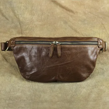 

European and American Fashion Retro Men's Purse Head Layer Crazy Horse Leather Slanted Bag Chest Bag