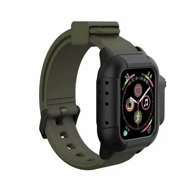 Водонепроницаемый чехол для Apple Watch Band 4 ремешки для часов iwatch силиконовый ремешок 44 мм 40 мм Браслет Смарт-часы аксессуары