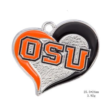 

New Hot Metal sport football OSU school Pendant Charms For DIY Bracele & Necklace & Earrings & Key chain Jewelry 20 pcs