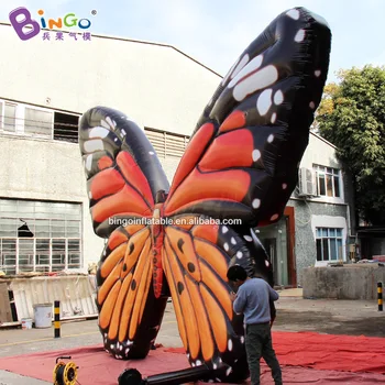

5.7*5 meters inflatable giant butterfly custom made colored flower inkjet insect series decoration with high performance