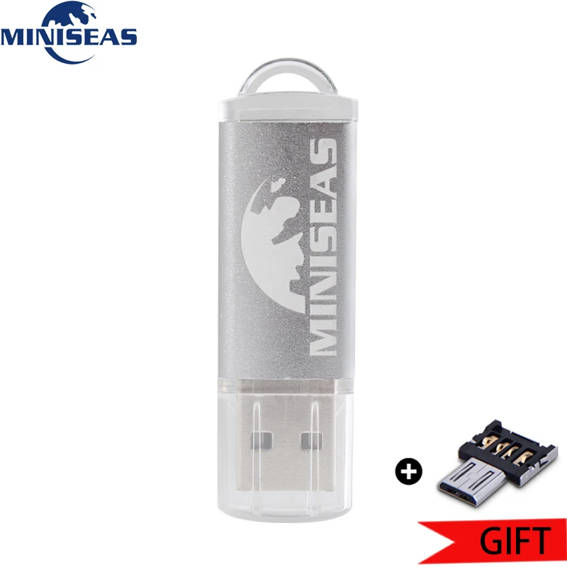 Мини USB флеш-накопитель Miniseas, реальная емкость, высокая скорость, 8 ГБ, 16 ГБ, 32 ГБ, флеш-накопитель, USB флешка, флешка для ПК - Цвет: Silver