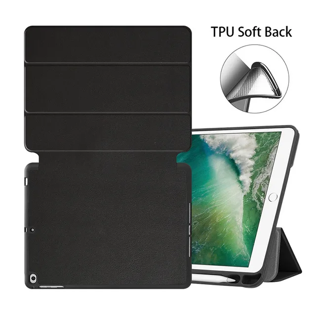 Чехол MTT marble для iPad 9,7 дюймов, мягкая задняя панель из ТПУ+ откидная подставка из искусственной кожи, умный чехол для iPad Air 1 2, чехол для планшета, Fundas - Цвет: Black-TPU