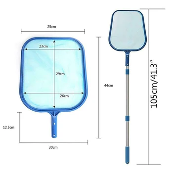 

Swimming Pool Net Leaf Rake Mesh Skimmer with Telescopic Pole for Pools Spas Lightweight Cleaning Tool FOU99