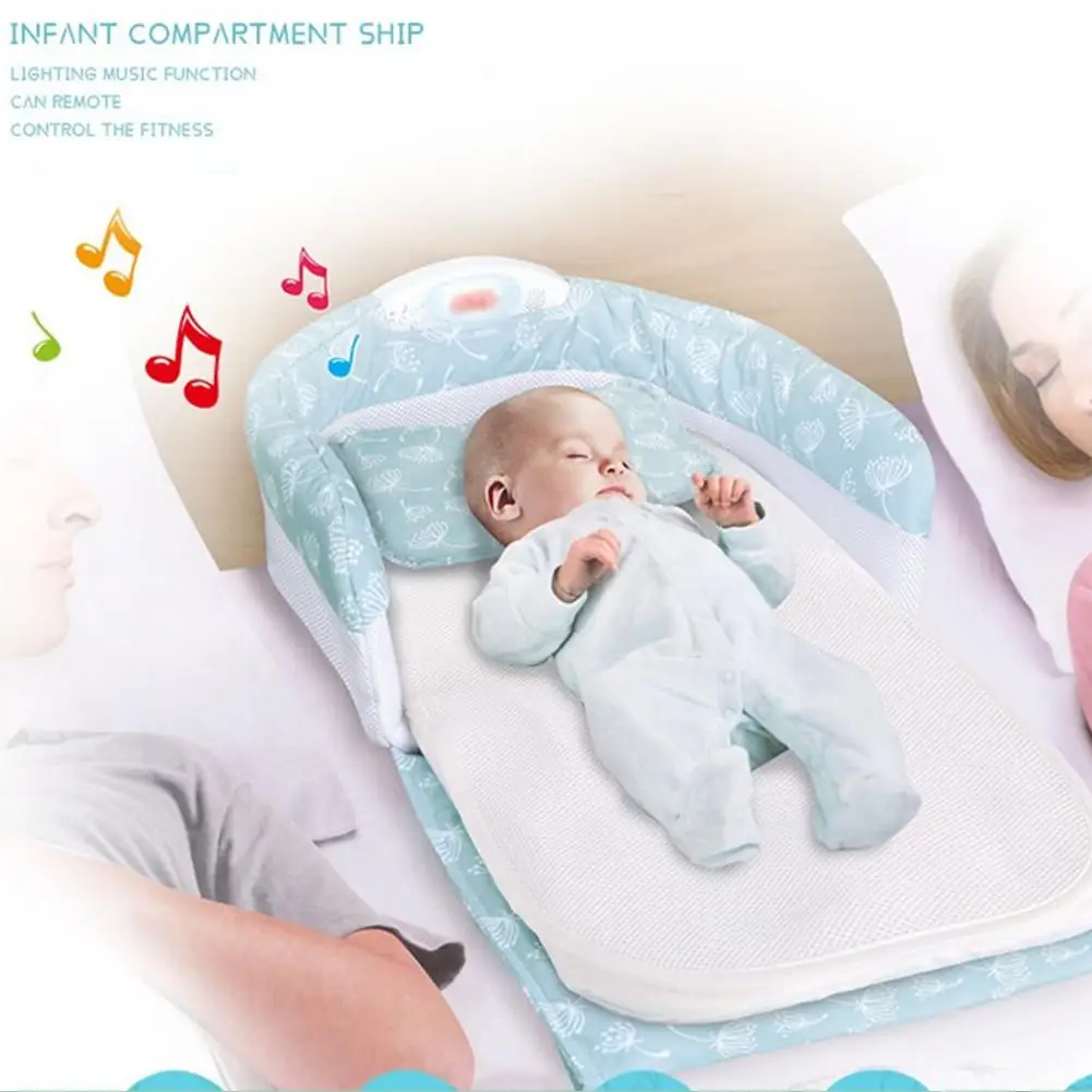 Детская кроватка Kidlove, музыкальная Ночная переносная лампа для детской кроватки, разделенная кровать, дорожная сумка для новорожденных, не