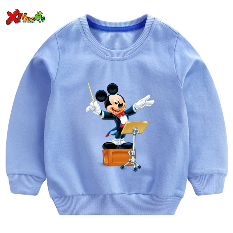 Детский свитер; толстовка с капюшоном; милые детские толстовки; повседневная одежда; одежда с длинными рукавами; зимние топы для маленьких девочек - Цвет: sweatshirt blue