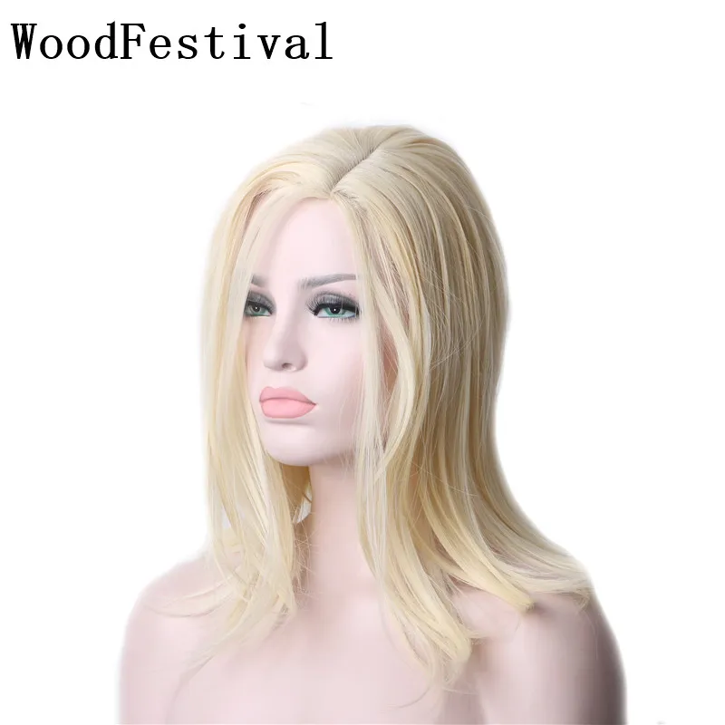 

WoodFestival Bob Hairstyle Synthetic Hair Blonde Cosplay Wig Heat Resistant Female Brown Women's Short Wigs for Women Straight